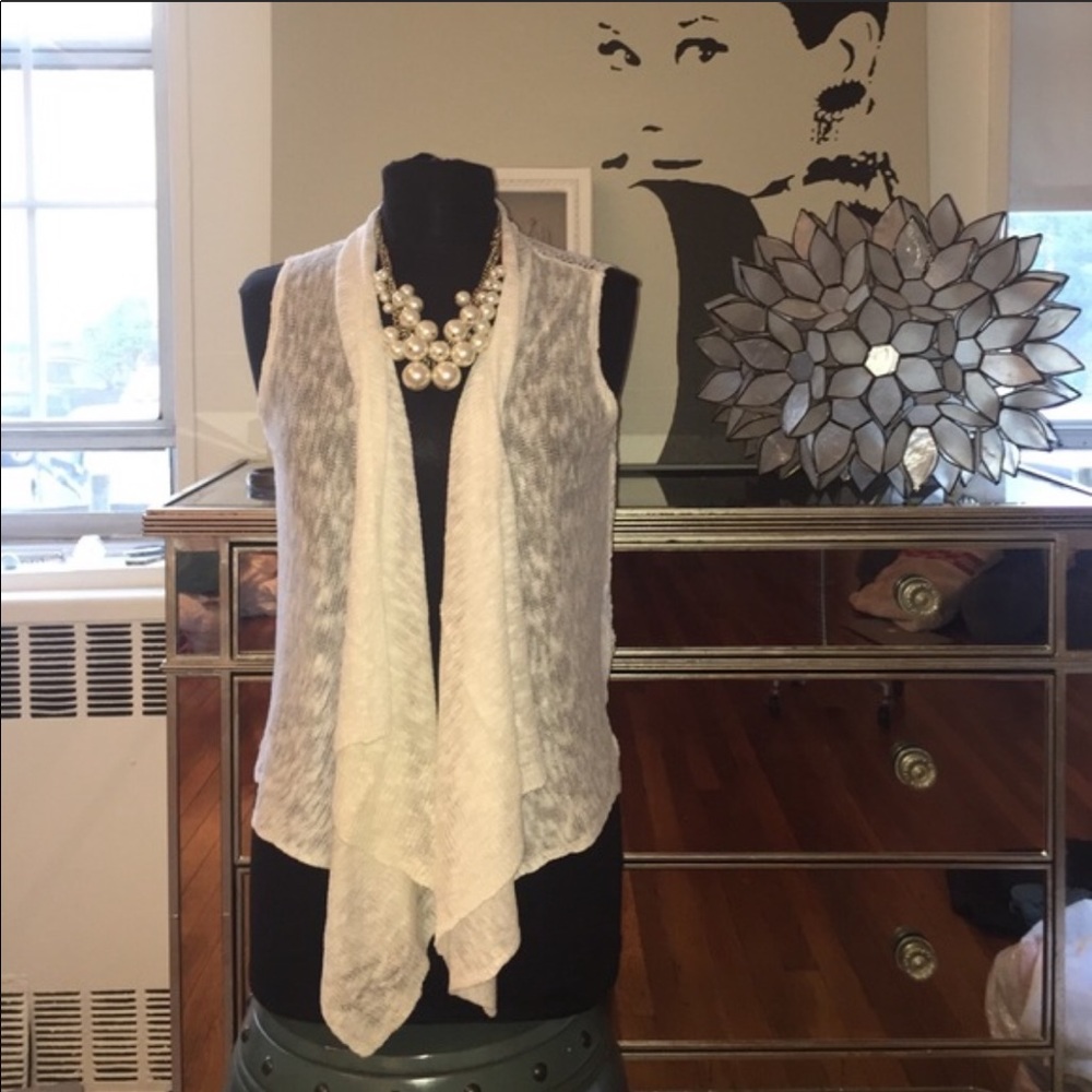 Eileen Fisher fine linen cascading vest